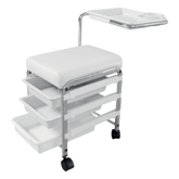 Carrello Manicure e Pedicure per Estetista- Professionale- Bianco
